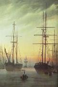 Caspar David Friedrich View of a Port (mk10) oil painting on canvas